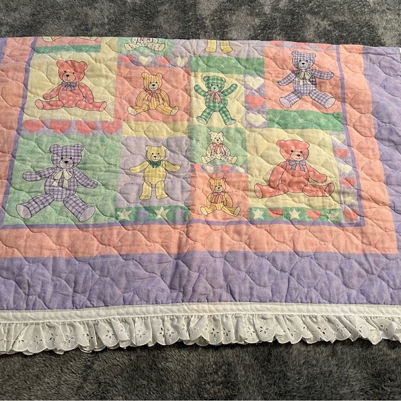 Handmade Vintage Teddy Bear Throw~ Great Condition - Picture 3 of 3